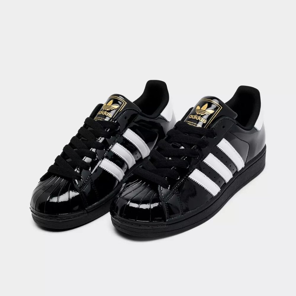 Adidas Originals Superstar Shell Toe Sneakers | Women’s 8.5 | Black White Gold